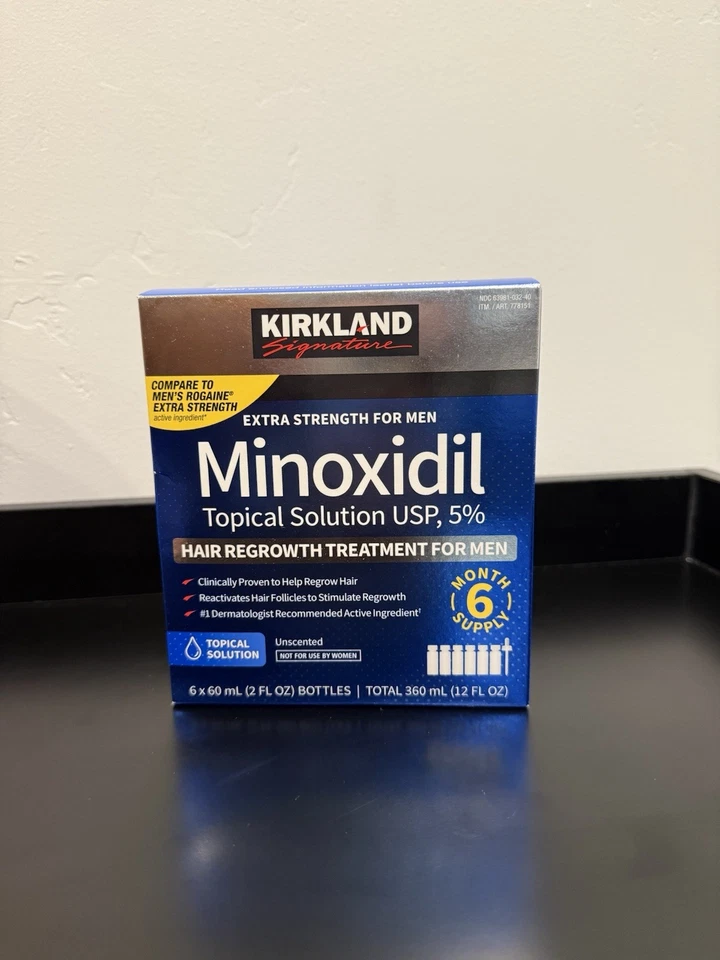 Kirkland Minoxidil 5% Extra Fuerza Hombres Regeneración del Cabello 2x6 Meses Original Foto 4 de 4