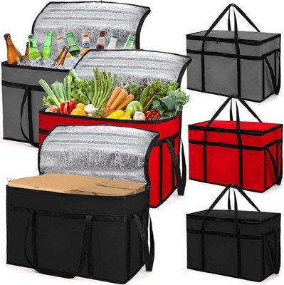 AVLA 3 Pack Insulated Food Delivery Bag, 77L XXX-Large Reusable Grocery Tote Ins