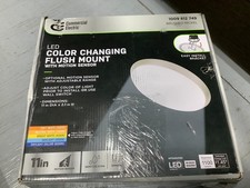 Commercial Electric 11in Brushed Nickel LED COLOR CHANGING FLUSH MOUNT LIGHT