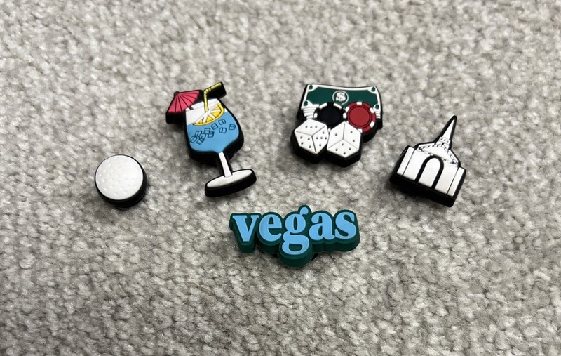 Crocs JIBBITZ Charms 5 Pack Vegas Golf Drink Gamble Chapel