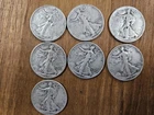 Walking Liberty Silver Half Dollar Lot of 7 Coins NR 90% Silver Not SCRAP