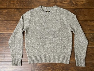Seager Mens Knit Tan Brown Pullover Sweater 90% Wool Long Sleeve Size L