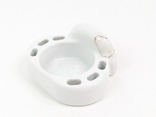 Antique White Porcelain 6 Toothbrush Holder Wall Mount Bathroom Salvage Chipped