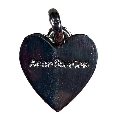 Acne Studios Metal Chrome Heart Charm Keychain Keyring