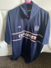 England Umbro Vintage Retro T Shirt XXL Blue
