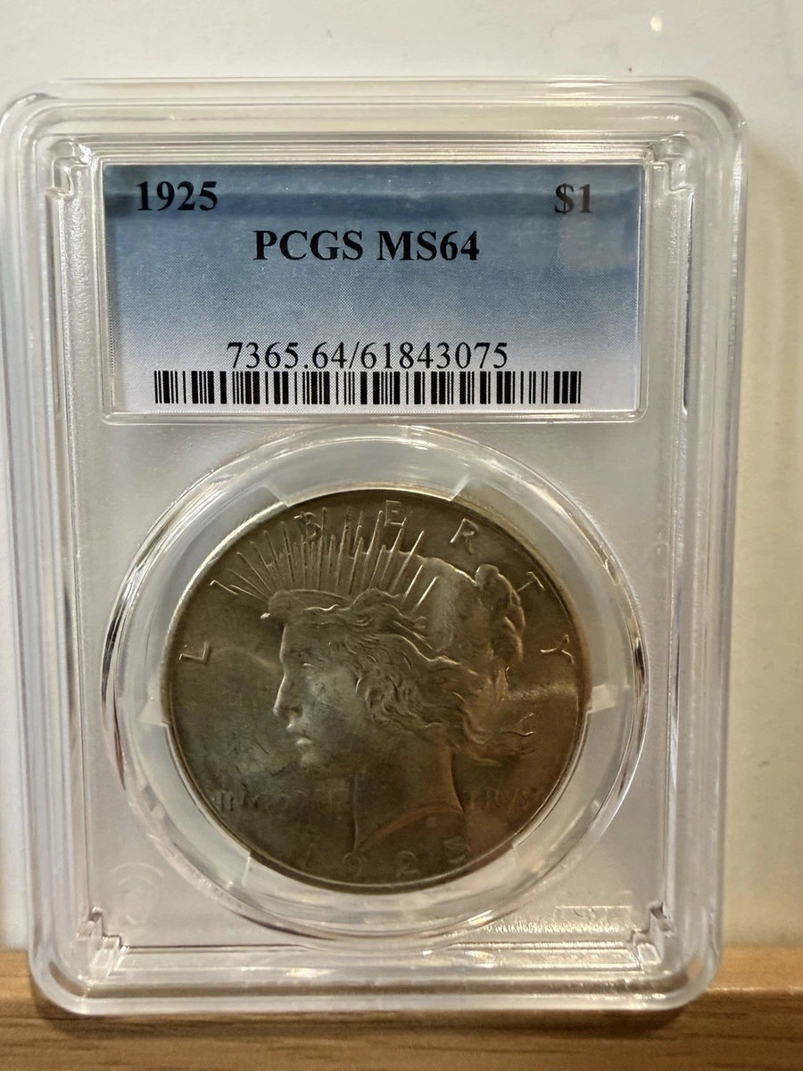 NGC鑑定MS64 ピースダラー銀貨1925s 訳あり品 1925-Peace-Dollar-MS64-NGC-1.jpg