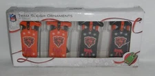 Chicago Bears NFL Football Team Sleigh Sled Christmas Ornament 4 Pack Set FOCO