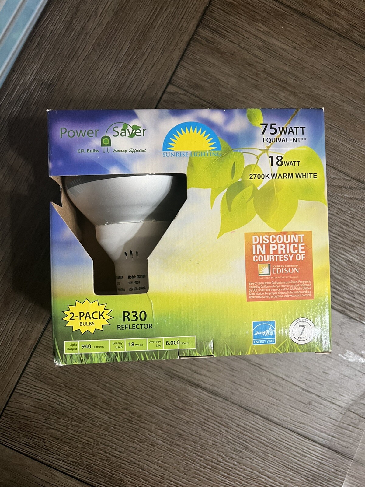 Sunrise Lighting CFL Bulbs 18-Watt  (75-Watt Equivalent)  R30 , 2-Bulbs