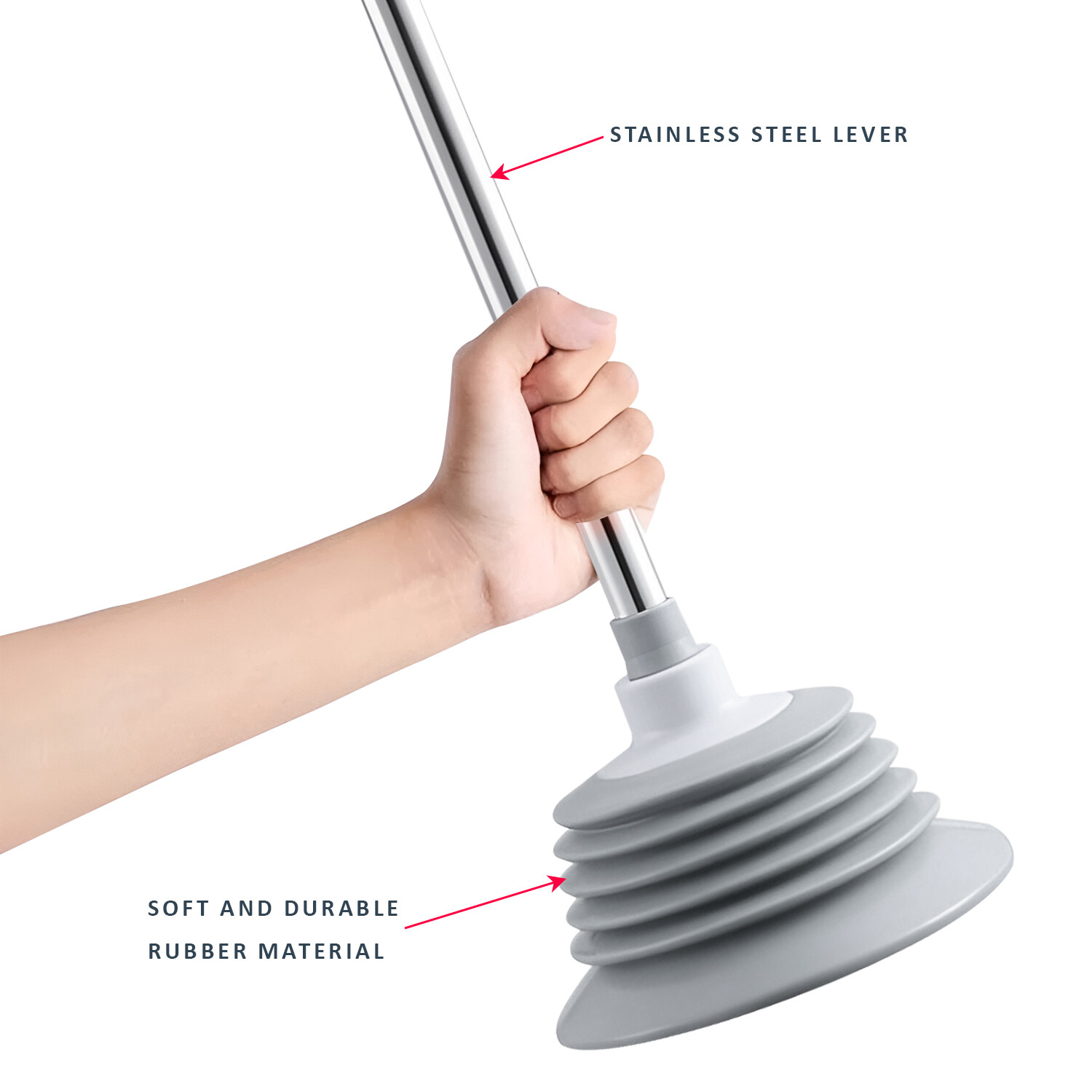 Toilet Sink Drain Bath Plunger Heavy Duty Rubber Unblocker Bathroom