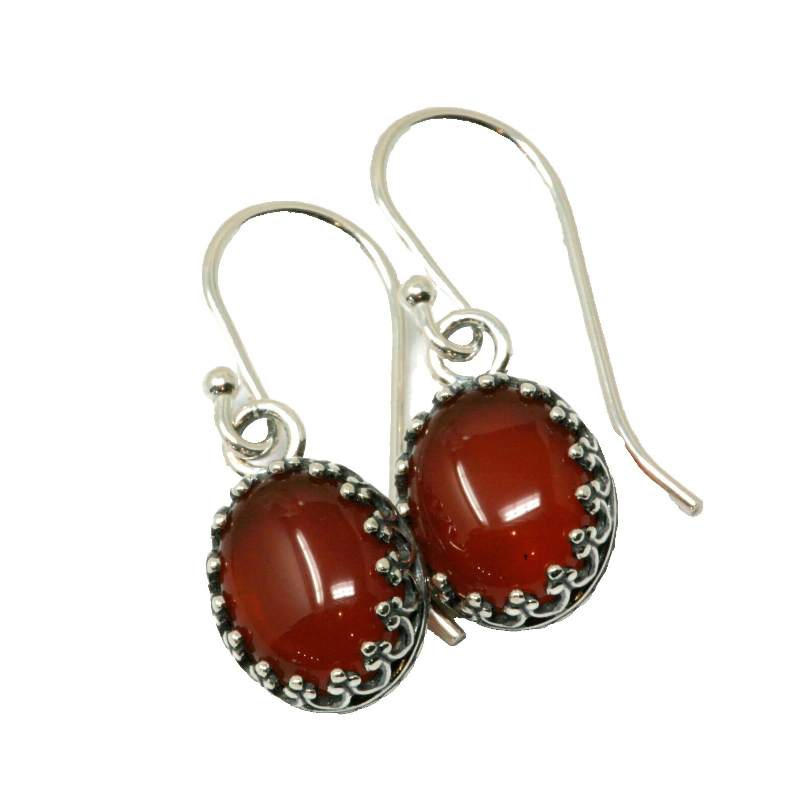 Cornalina Plata de Ley Pendientes hechos a mano