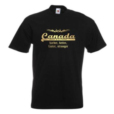 T-Shirt KANADA (Canada) harder better faster stronger golddruck (WMS07-33a)