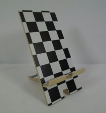 Cell Phone Stand Black & White Checkered Pattern New Ikea Pluggland Racer Racing