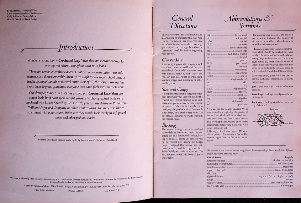 Lace Vests 4 Designs Crochet Patterns By American School Of Needlework - Image 2 of 4