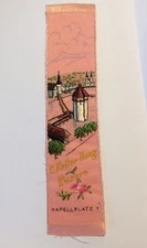 Vintage Hand Made Silk Book Mark Luzern Switzerland C Keller-Haag Kapellplatz 1