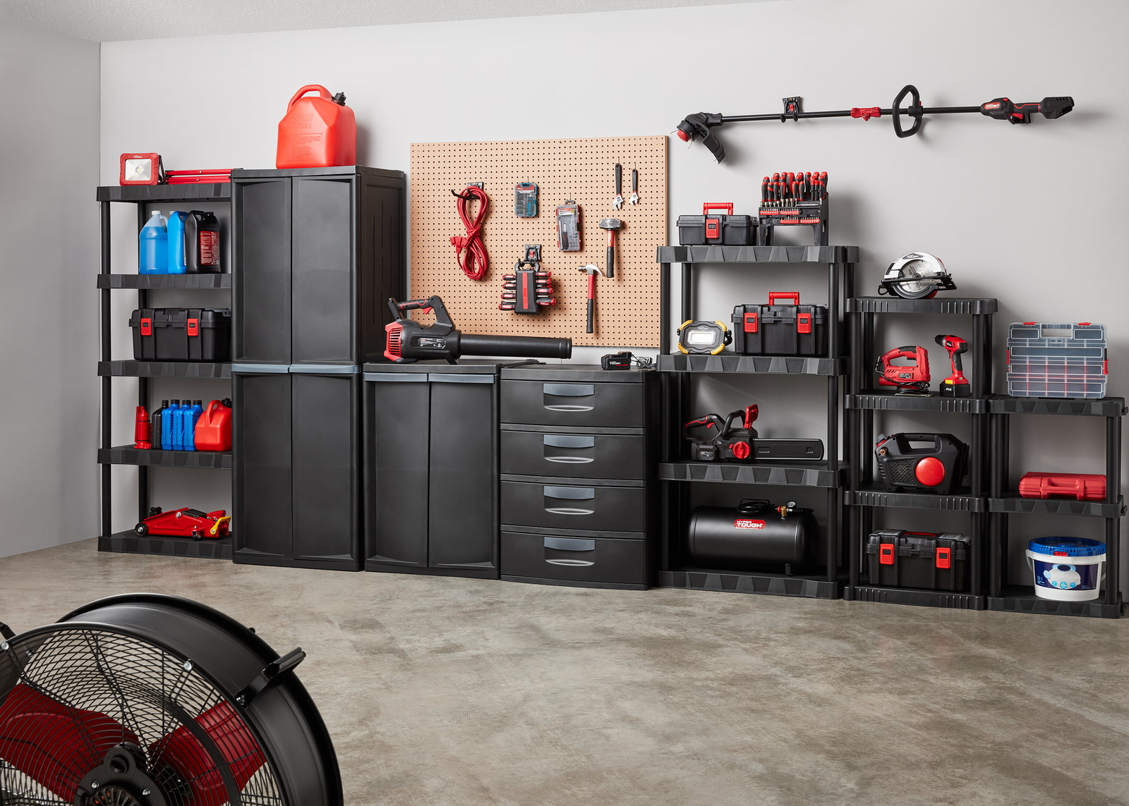 Plastic Garage Shelves Storage Organizer 4Tier Shelf Heavy Duty