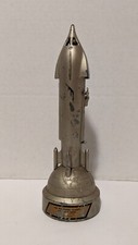 VINTAGE SATELLITE COIN BANK ROCKET SHIP MECHANICAL ACTION SPACE SHIP GLOBE