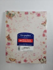 Butterflies Roses Printer Stationery Paper new Geographics 100 sheets