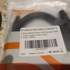 3.5mm to XLR Cable 10FT, 3.5mm Microphone Cable, One each Male/Female See Desc.