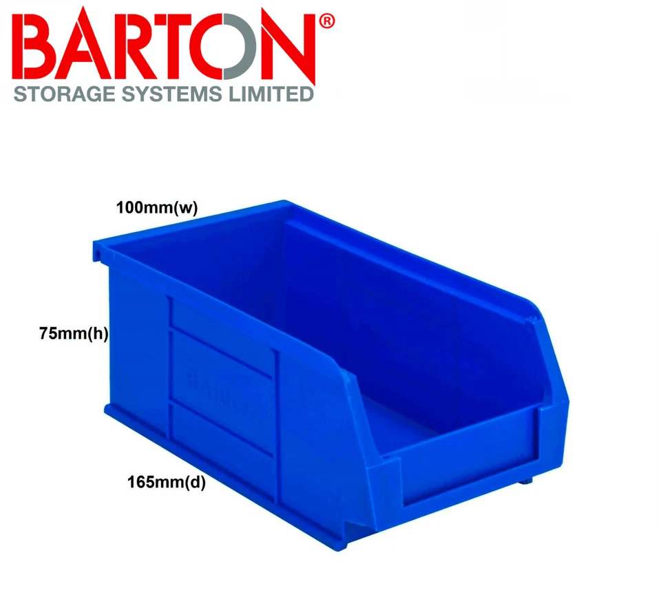 Blue Plastic Part Lin Bins - S - XL Component Storage Boxes Picking Bin Workshop - Image 3 of 4