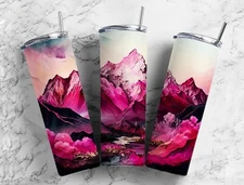 Mountain Scene 20oz Skinny Straight Tumbler drinkware-with straw -water bottle -