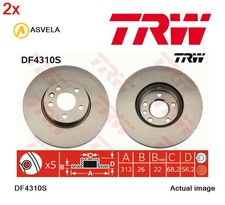 2x TRW Bremsscheibe DF4310S für FORD SEAT VW