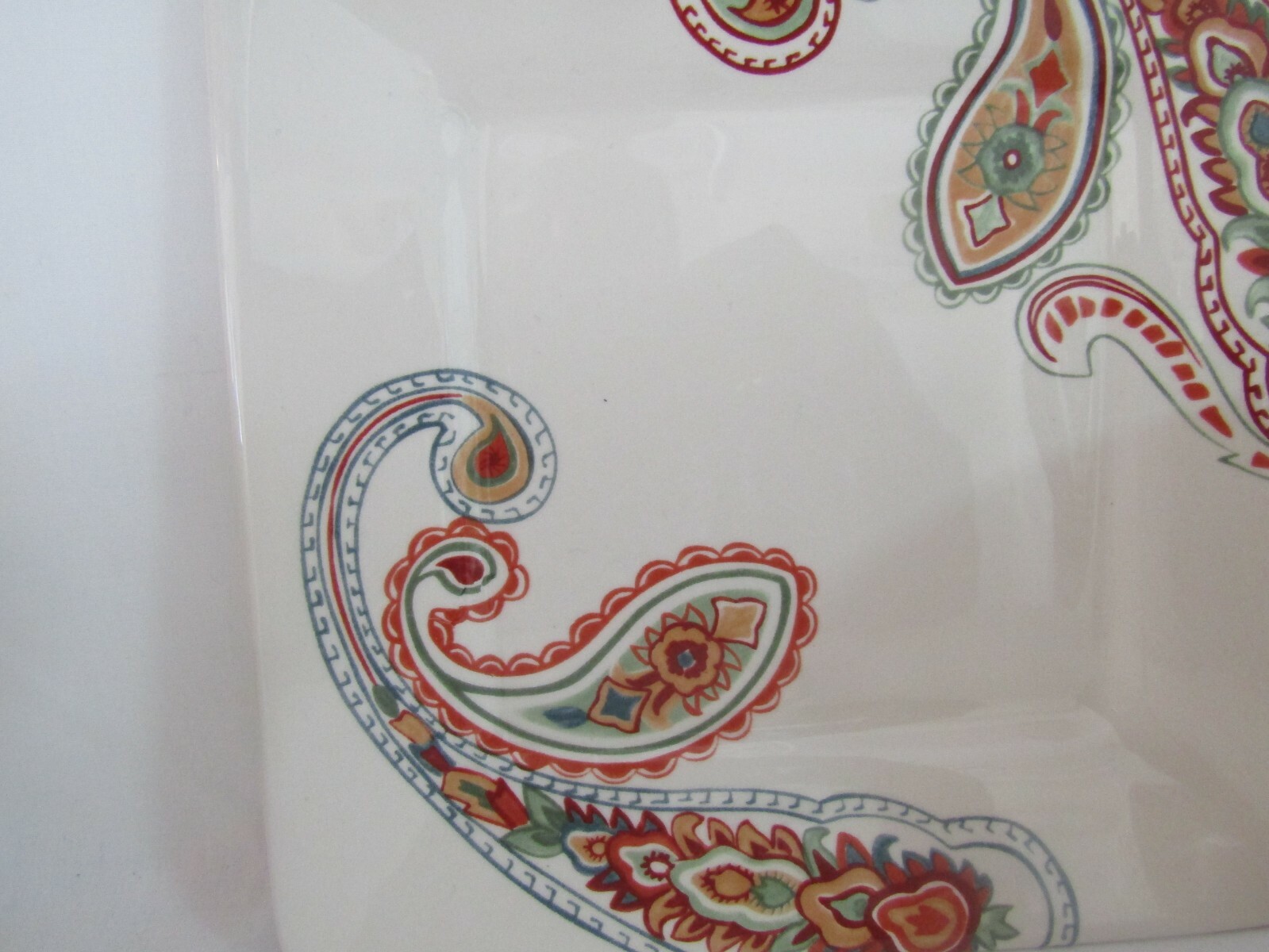 Tabletops Gallery Multi Paisley Mug Cup and 8" Square Dessert Plate 2