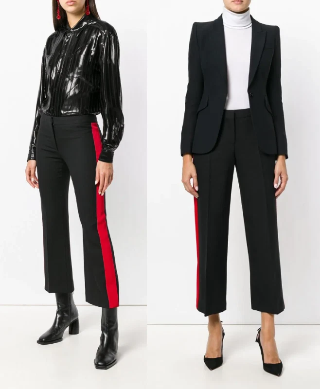 Pantalones cortos negros Alexander McQueen con rayas laterales rojas talla IT 40/ US S $1275
