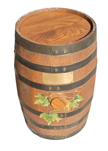 Pit River Pioneers Black Powder Shooting Award Folk Art Painted Oak Keg