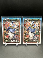 2024 Topps Holiday #H40 Brice Turang Milwaukee Brewers Baseball Card Lot Of 2