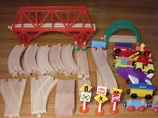 Wood Toy Train Track For Thomas Tank Engine Wooden Railway Bridge Risers