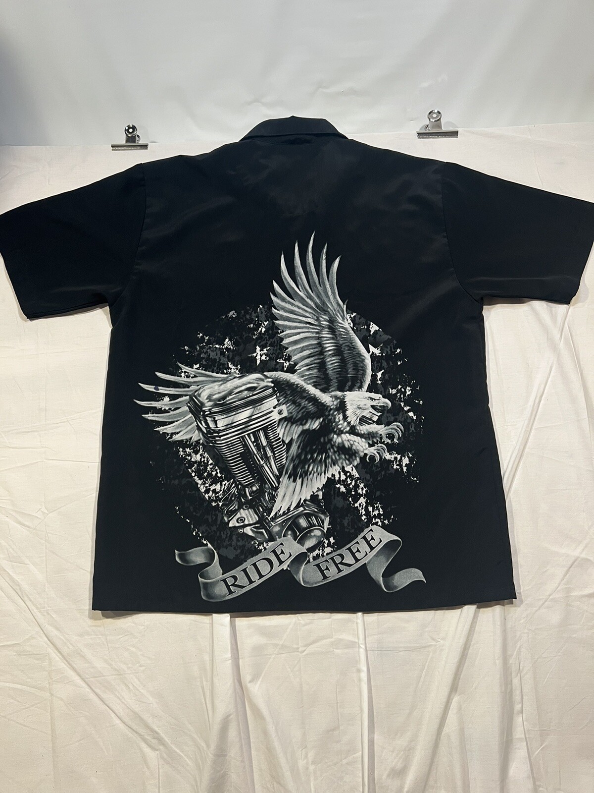 Bald Eagle Button Down Shirt Men Large Motorcycle… - image 11
