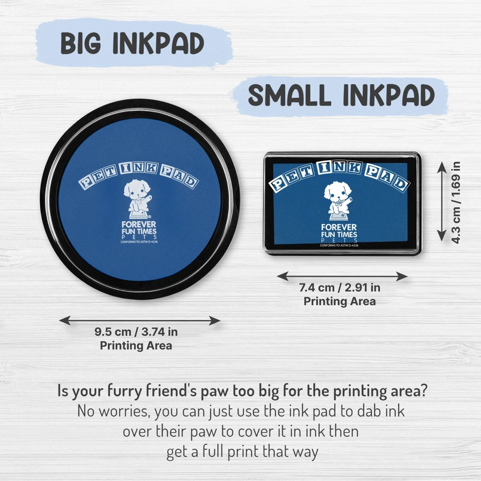Kit de impresión de pata de mascota - almohadilla de impresión de pata - almohadilla de tinta no tóxica para mascotas - gatos y perros Foto 3 de 4