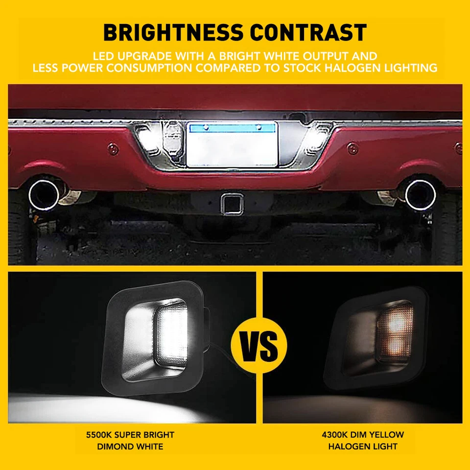 Luz de matrícula trasera LED AHUMADA 5500K para Dodge Ram 1500 2500 3500 2003-2018 Foto 4 de 4