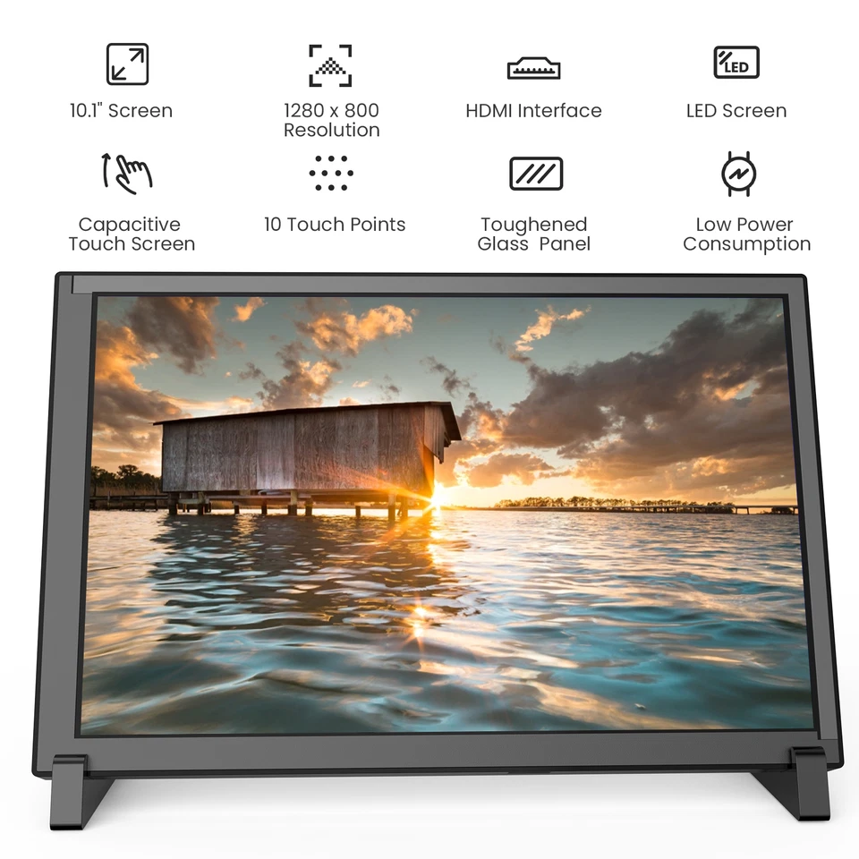10.1inch Touch Screen HDMI Monitor 178° 1280*800 IPS Computer Display PC Screen - Image 4 of 4