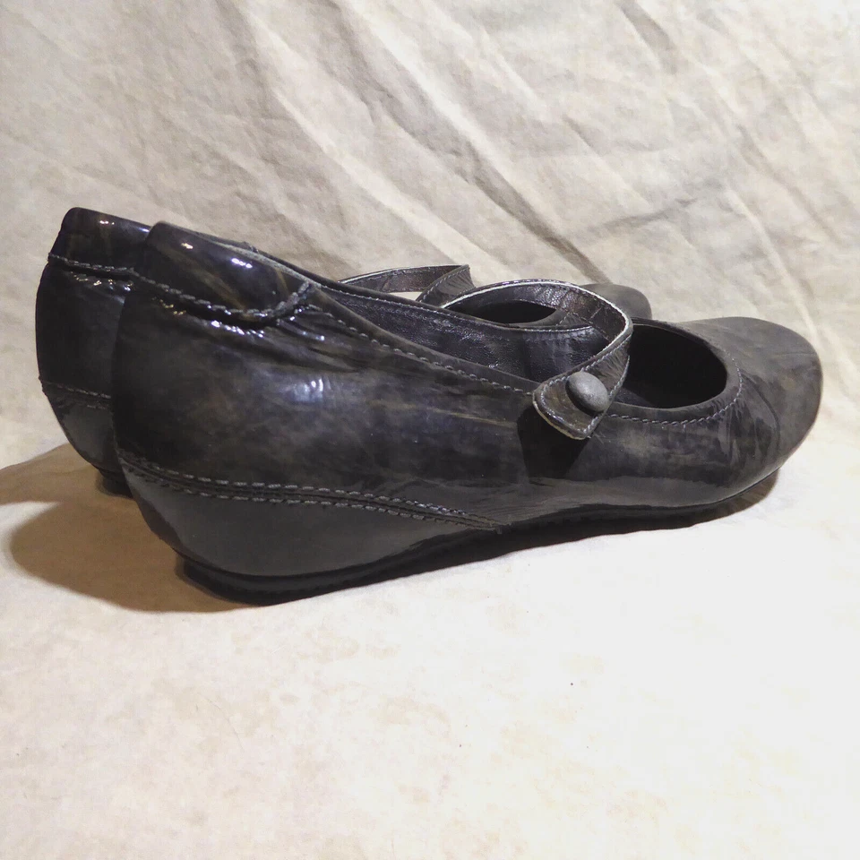 🩰 ECCO Sport Mary Janes размер 9 M оловянный серый лакированная кожа; комфорт стельки - Изображение 4 из 4