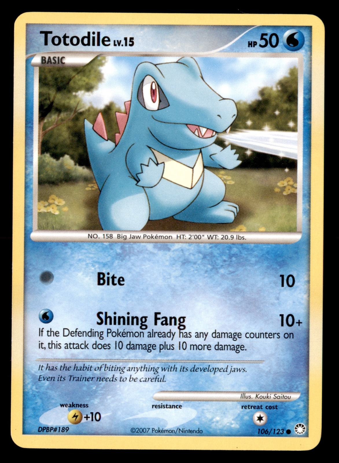 Pokemon Card Totodile LV.15 Mysterious Treasures 106/123 NM Non-Holo Common TCG!