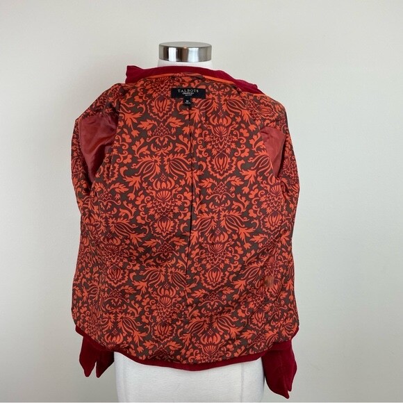 Talbots Solid Red Corduroy Button Front Jacket Wo… - image 3
