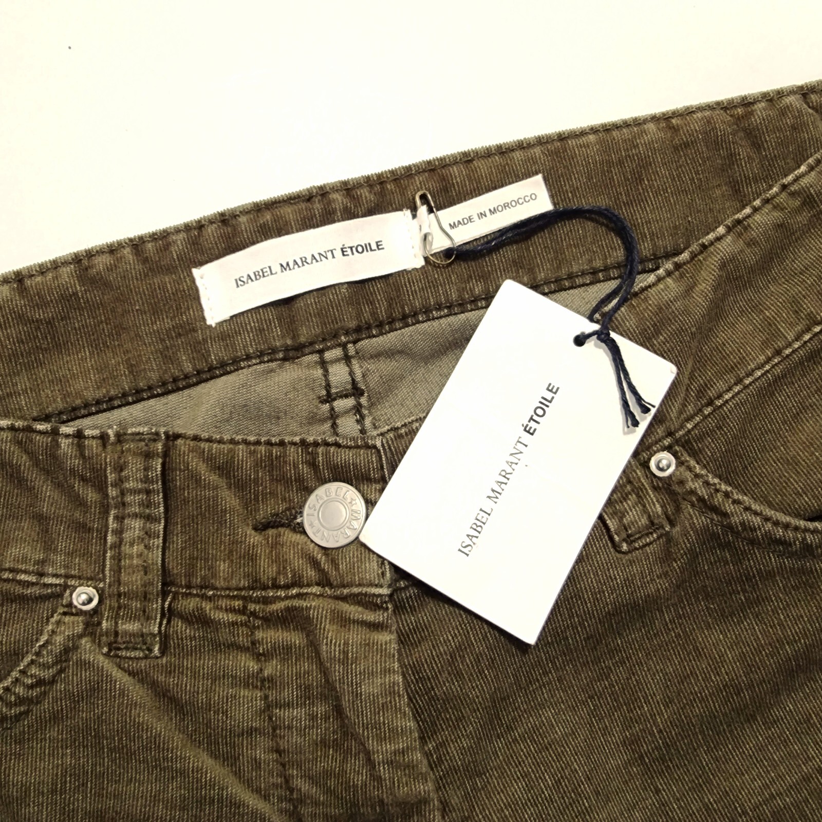 New ISABEL MARANT ETOILE Corduroy Pants Jeans 38 FR 4 6 US Olive Khaki | eBay