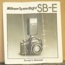 Nikon Speedlight SB-E Flash Instructions