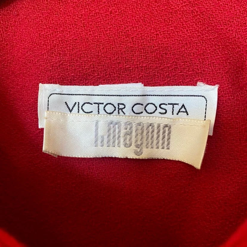 Chaqueta Bolero Vintage Diseñador Años 80 Victor Costa I.Magnin Alta Costura Lana Con Cuentas Foto 2 de 4