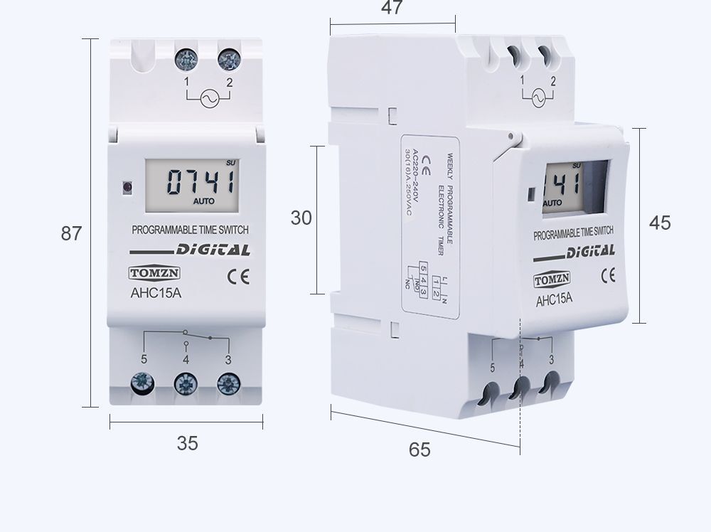 Digital Time Switch Relay 7 Days Programmable Din Rail Control Ac 220v-48v 16a