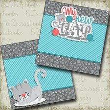 MY NEW CAT NPM - 2 Premade Scrapbook Pages - EZ Layout 4033
