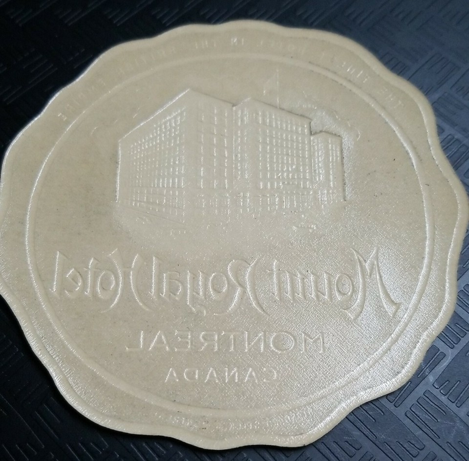 Luggage Label Embossed 💥Mount Royal Hotel Montreal Canada Trunk Baggage