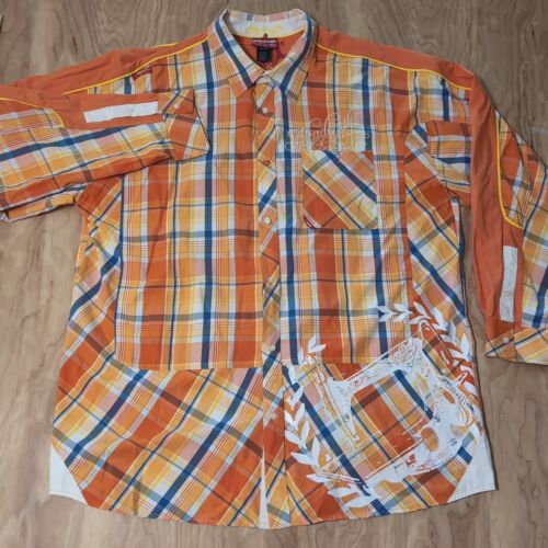 Mens Akademiks 3XL button down long sleeve shirt 2 button pockets Graphic Print