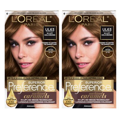 	Superior Preference Fade-Defying Hair Color U163 Hi-Lift Golden Brown 2 Pack	