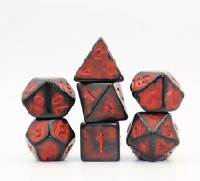 Graffiti Red 7 Dice Set - 5E DND Dungeons Dragons Pathfinder RPG d20