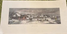 Winter by W.J.Shayer (1883), large, vintage print engraved by C.R.Stock
