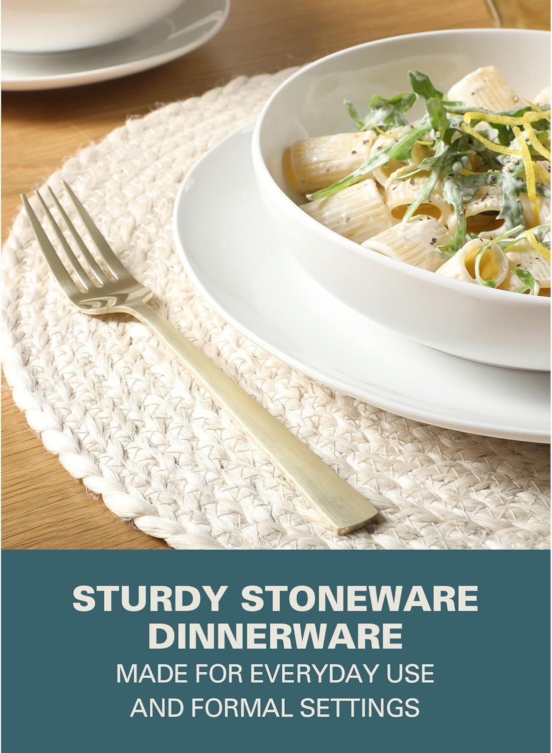 16 Piece Ceramic Plate and Bowl Dinnerware Set for 4