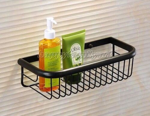 Black Oil Rubbed Brass Wall Mounted Bathroom Shower Shelf Storage Basket Yba125 - Picture 1 of 6