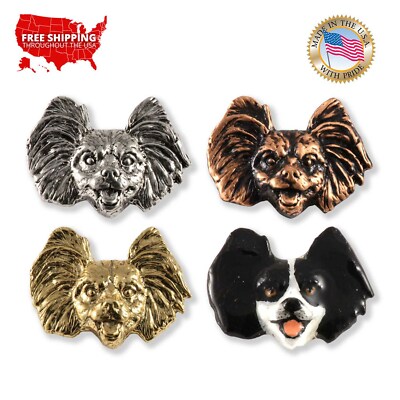Creative Pewter Designs Papillon Dog Lapel Pin or Magnet, D134